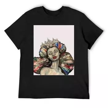 Ошун, серия «Черная богиня» (шестерня) Футболка синяя Архив Аниме Футболки Милая одежда для мальчика Мужские графические футболки Большие и высокие S белый