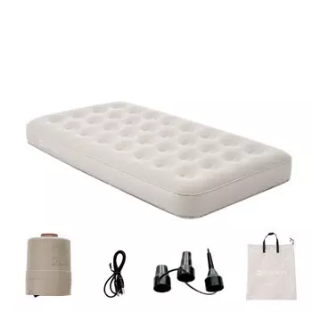 OSJ Air Electric с электрической шириной, длиной, толщиной, сумкой для хранения, серая кровать, односпальная, с насосом, для кемпинга, 95 см, 180 см, 25 см, в комплекте, серый