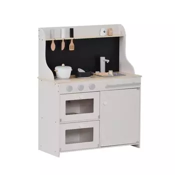 OSJ Play Kitchen Wooden with Chalkboard Cooking Utensils Play Set Birthday Kitchen Educational Toys for Children Storage Copy Sove Mini розовый