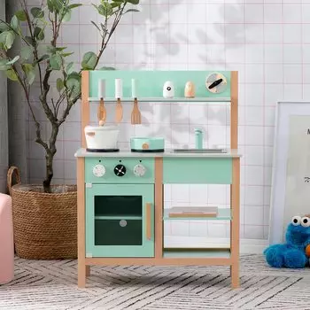 OSJ Play Play House Мини деревянная кухонная утварь Обучающая плита Мини детская кухня Праздничный домик, Детская кухня, Детские игрушки, Набор, Кухня, розовый