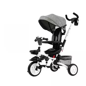 OSJ складной рулевой стильный 1 год 2 года 3 года вращающийся велосипед для езды на малышей дети празднование темно-серый детский трехколесный велосипед, колесо, 4 в 1, старый, темно-серого
