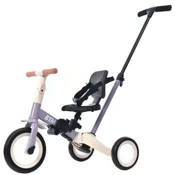 OSJ Tricycle 4in1 Трехколесный велосипед с толкателем, игрушечный велосипед, игрушка для верховой езды, фиолетовый, детский фиолетовый