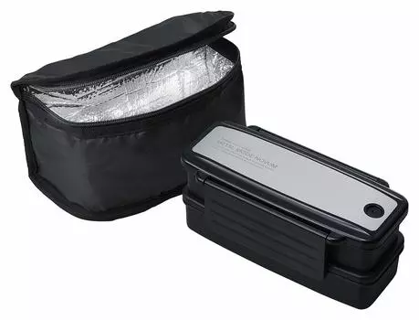 OSK Bento Box для мужчин, двухъярусный ланч-бокс, металлический, цвет «Номе Серебристый», произведен в Японии, можно мыть в посудомоечной машине, 400 мл+460 мл [с палочками для еды/изолированный пакет/легко серебряный