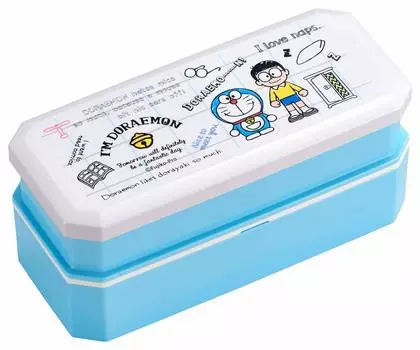 OSK Bento Box Shokado Lunch Box Doraemon lunch Сделано в Японии Можно мыть в посудомоечной машине 260 мл+340 мл [С палочками для еды/С сердечником/С ремнем/Компактное хранение] PW-9 синий