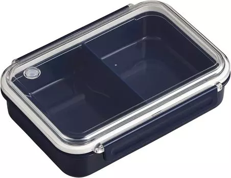 OSK Freezer Bento Box Feel Easy Tight Box with Dividers Navy 650ml Made in Japan Dishwasher Microwave Safe 2 Point Lock Comes with Gasket Leak