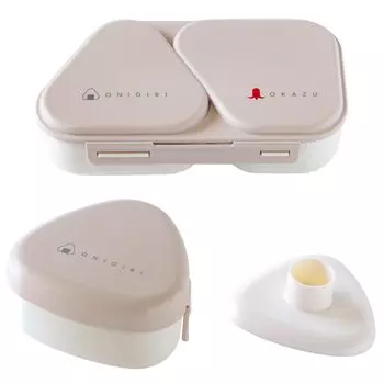 OSK Ланч-бокс для онигири Контейнер для онигири Бенто Прессованная форма Микроволновая печь Сделано в Японии и Набор, Коробка, Бежевый, В комплекте, Безопасный, LS-15, LS-20,