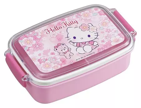 OSK Lunch Box Hello Kitty Sakura Lunch Box with Dividers 500ml Made in Japan Dishwasher Microwave Safe Comes with Gasket Stylish Cute for Children