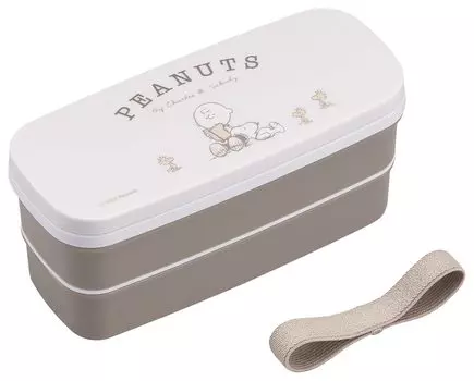 OSK Lunch Box PEANUTS EVERYDAY Snoopy 2 Tier Lunch Box Chopstick Dividers Lunch Belt Included 640ml Made in Japan Dishwasher Microwave Safe Nesting