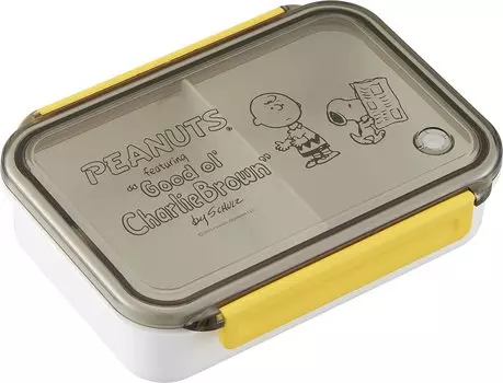 OSK Lunch Box Snoopy Peanuts Lunch Box with Dividers 650ml Dishwasher Safe and Microwave Safe with Lock Gasket Stylish Cute Unisex for Elementary белый