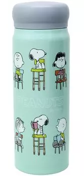 OSK Mug Bottle Direct Stainless Steel Bottle Snoopy Peanuts 480ml Cosmetic Green [Cold/Heat Insulated/Lightweight Type/Includes Box] SBR-480B зелёный