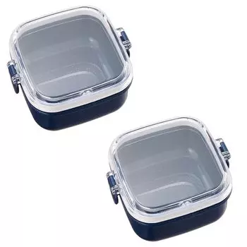 OSK Silver Mode Lunch Box Dessert Container 150ml Set of 2 Made in Japan Microwave Safe Lunch Mini Size Fruit Packing Included Simple Antibacterial