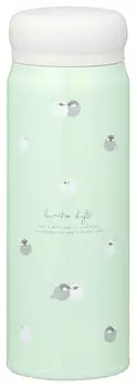 OSK Water Direct Stainless Steel Cosmetic Direct Students Bottle, Sparrow, Bottle, 480ml, Box, Thermal/Cold, Thermos, Lightweight, Drinking, Cute, мятный зеленый