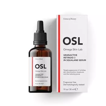 OSL Granactive Сыворотка с ретиноидом 3 в сквалене, 30 мл — дружественная антивозрастная сыворотка с ретинолом для лица и сыворотка с гиалуроновой кислотой — насыщенная 3% сывороткой с ретиноидом