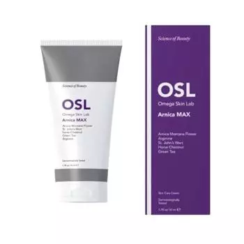 OSL Omega Skin Lab OSL Arnica Max Cream — крем с арникой премиум-класса и гель с арникой для облегчения боли, в состав которого входят цветы арники горной и аргинин.