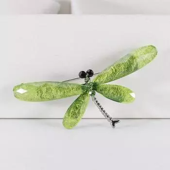 Ослепительная брошь в виде насекомых-стрекоз, мультяшная акриловая брошь с кристаллами, универсальное пальто, аксессуары для одежды, корсаж синий