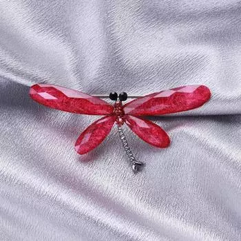 Ослепительная брошь в виде насекомых-стрекоз, мультяшная акриловая брошь с кристаллами, универсальное пальто, аксессуары для одежды, корсаж кофейный