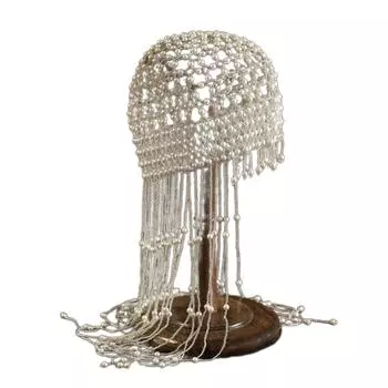 Ослепительная повязка на голову из жемчуга с длинной бахромой Изящная повязка на голову Уникальный аксессуар для волос для вечеринок и свадеб