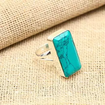 Ослепительное кольцо с бирюзовым драгоценным камнем из стерлингового серебра 925 пробы Санта-Роза, ювелирные изделия ручной работы, прекрасное кольцо 4 синий