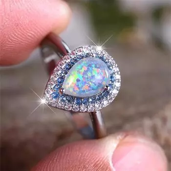 Ослепительные циркониевые кольца с каплями воды для женщин, серебряное обручальное кольцо, модные украшения на палец, подарок на день рождения 5