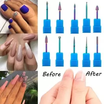 Ослепительные керамические шлифовальные сверла для кутикулы, электрический маникюр синий