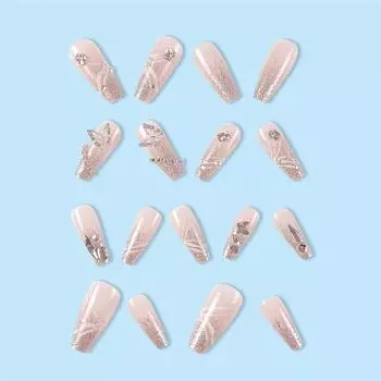 Ослепительные накладные ногти-бабочки с эффектом поппинга, съемные искусственные ногти