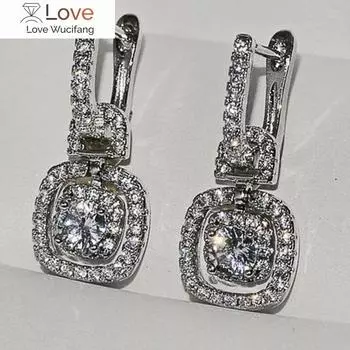 Ослепительные серьги-подвески из циркония для женщин, нежный дизайн, свадебные аксессуары, изысканные свадебные украшения, подарок