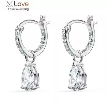 Ослепительные серьги-подвески из циркония, женские изысканные женские сдержанные аксессуары, стильные украшения, отлично подходящие для повседневной носки