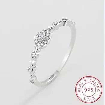 Ослепительные сверкающие обручальные кольца на палец, подлинные кольца из стерлингового серебра 925 пробы с прозрачным цирконом, изысканные женские модные украшения 6 серебряный