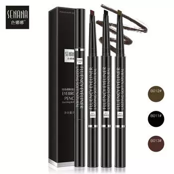 Ослепительный цвет, тщательный двуглавый карандаш для бровей, натуральный, легко наносится, макияж, водостойкий и устойчивый к поту карандаш для бровей, косметика B011#