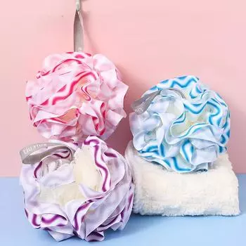 Ослепительный шарик для ванны, бытовой высококачественный большой мягкий нерассыпчатый цветок для ванны, товары для ванной комнаты, креативный отшелушивающий шарик для ванны фиолетовый