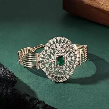 Ослепительный современный браслет из розового золота с кубическим цирконием для женщин