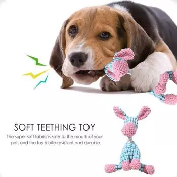 Ослик Игрушка для домашних животных, издающая звуки, Щенки Маленькие и средние Собаки Интерактивная плюшевая игрушка, пищащая, жевательная, снижающая стресс, кукла для домашних животных синий