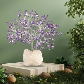 Основа - 500 бусин | Предмет домашнего декора и для подарка | Декор Фэн-шуй | Положительная энергия и гармония в каждой ветви | Уникальное изделие ручной работы