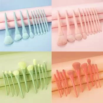 Основа для макияжа, подводка для бровей, румяна, косметические кисти для консилера, 10 шт. оранжевый