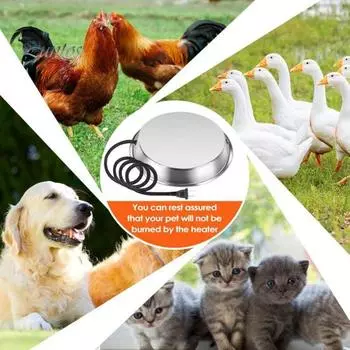 Основание для нагрева воды, удобная поилка для курицы из нержавеющей стали, нагреватель с вилкой европейского стандарта, нагреватель для питья для птицы 38cm EU Plug