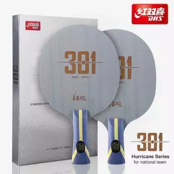 Основание для настольного тенниса DHS Hurricane 301 H301 5 Wood 2 AC Offensive Carbon Ping Pong для сборной Китая H301 FL grip