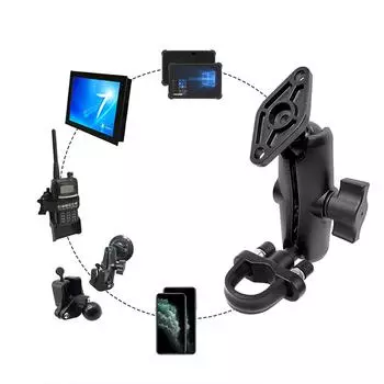 Основание навигатора, фиксированное 1-дюймовое шаровое крепление Diamond Mount, 1-дюймовая композитная переходная пластина AMPS, резиновое покрытие, шаровое соединение 25 мм/1 дюйм