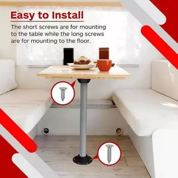 Основание стола для автофургона с винтами, нержавеющее основание стола-тумбы, основание-стойка для стола для автофургона, высокопрочное основание для напольного крепления, рама для крепления стола чёрный