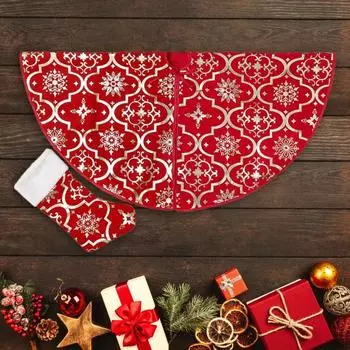 Основание юбки в виде дерева Уникальный легкий долговечный коврик для дерева Красивый ковер в виде снежинки Ковер в виде дерева Рождественский декор серый