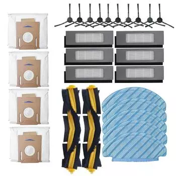 Основная/боковая щетка для робота-пылесоса ECOVACS DEEBOT OZMO T8/T8 AIVI, пылесборник, фильтр, одноразовая тканевая швабра, аксессуары