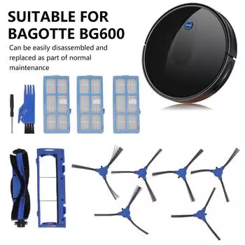 Основная щетка Боковая щетка Фильтр Комплект Аксессуары для пылесоса для Bagotte BG600 Запасная часть для пылесоса