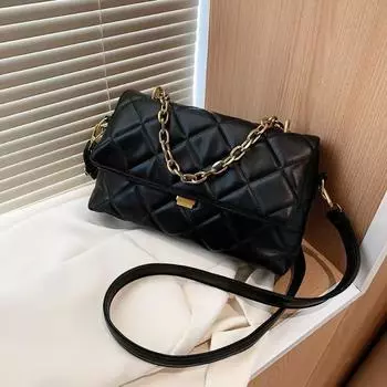 Основная сумка-мессенджер с ромбической цепочкой, модная, маленькая, квадратная, портативная, женская, высокая чувственность коричневый