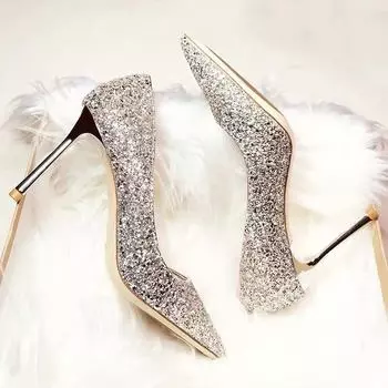 Основная свадебная обувь женская летняя обувь невесты Сюхэ свадебное платье две туфли с кристаллами 2025 новые высокие каблуки тонкие каблуки не устают 34