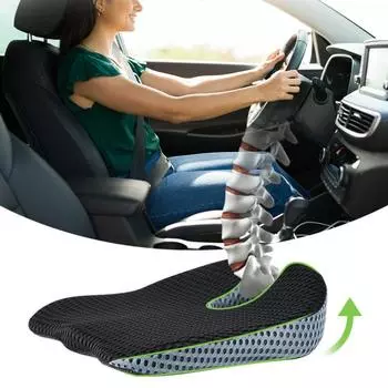 Основное сиденье водителя автомобиля, подушка сиденья с эффектом памяти, подушка-реле, подходящее всесезонное сиденье-бустер, универсальное комфортное сиденье чёрный