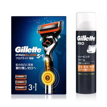 Основной блок Gillette Proglide Power с 3 запасными пенами для бритья 245 г Бритвенный станок для чувствительной кожи Мужской (с лезвиями) + [Покупка комплекта] Мужской
