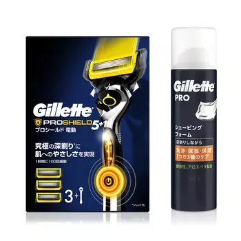 Основной блок Gillette ProShield Power 3 запасных пены для бритья 245 г Бритвенный станок для чувствительной кожи Мужской (с лезвиями) + [покупка комплекта] Мужской