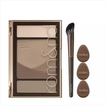 Основной продукт Rom&Better Than Contour + 1 щеточка для носа + 3 пуховки для пальцев, 1 набор, 02 Gray Cool + щеточка для носа + 3 пуховки для пальцев