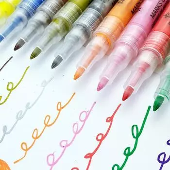 Основные моменты: золото, серебро, белый цвет, художественный маркер для рисования, пропиленовая пигментная ручка на водной основе, кисть для скрапбукинга, плакат для граффити, школьные принадлежности