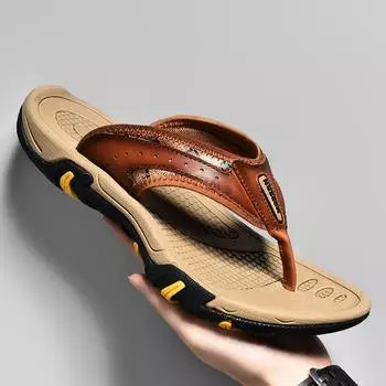 Основные повседневные сандалии на плоской подошве для мужчин, летние дышащие удобные модные универсальные легкие износостойкие пляжные сандалии 38