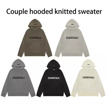 Основы моды осень-зима бренд классический свитер с капюшоном длинный рукав вязаный свитер большой размер пара вязаный свитер с капюшоном S